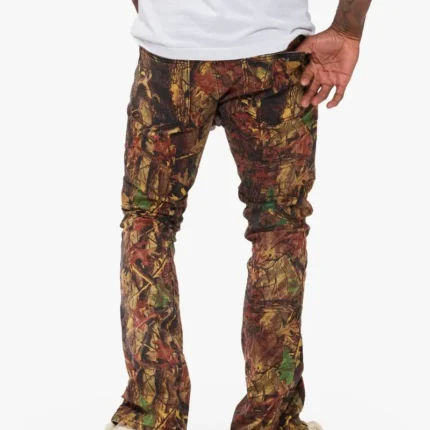 Hazard Leaf Camo Stacked Jeans