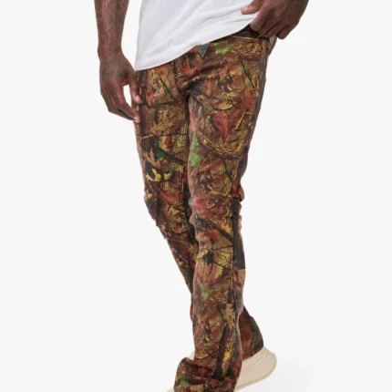 Hazard Leaf Camo Stacked Jeans
