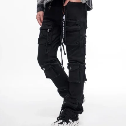Mirage Jet Black Stacked Jeans
