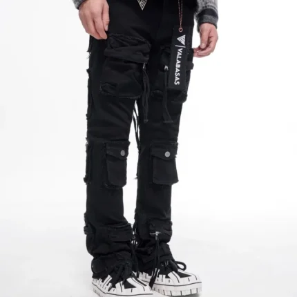 Mirage Jet Black Stacked Jeans