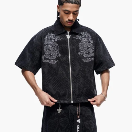 Obsidian Twins Denim Zip Up Black Wash