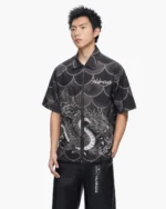 Ocean Scale Collar Zip Up Black