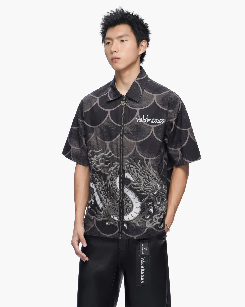 Ocean Scale Collar Zip Up Black Ocean Scale Collar Zip Up Black