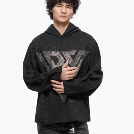 Poppin Black Rhinestone Hoodie